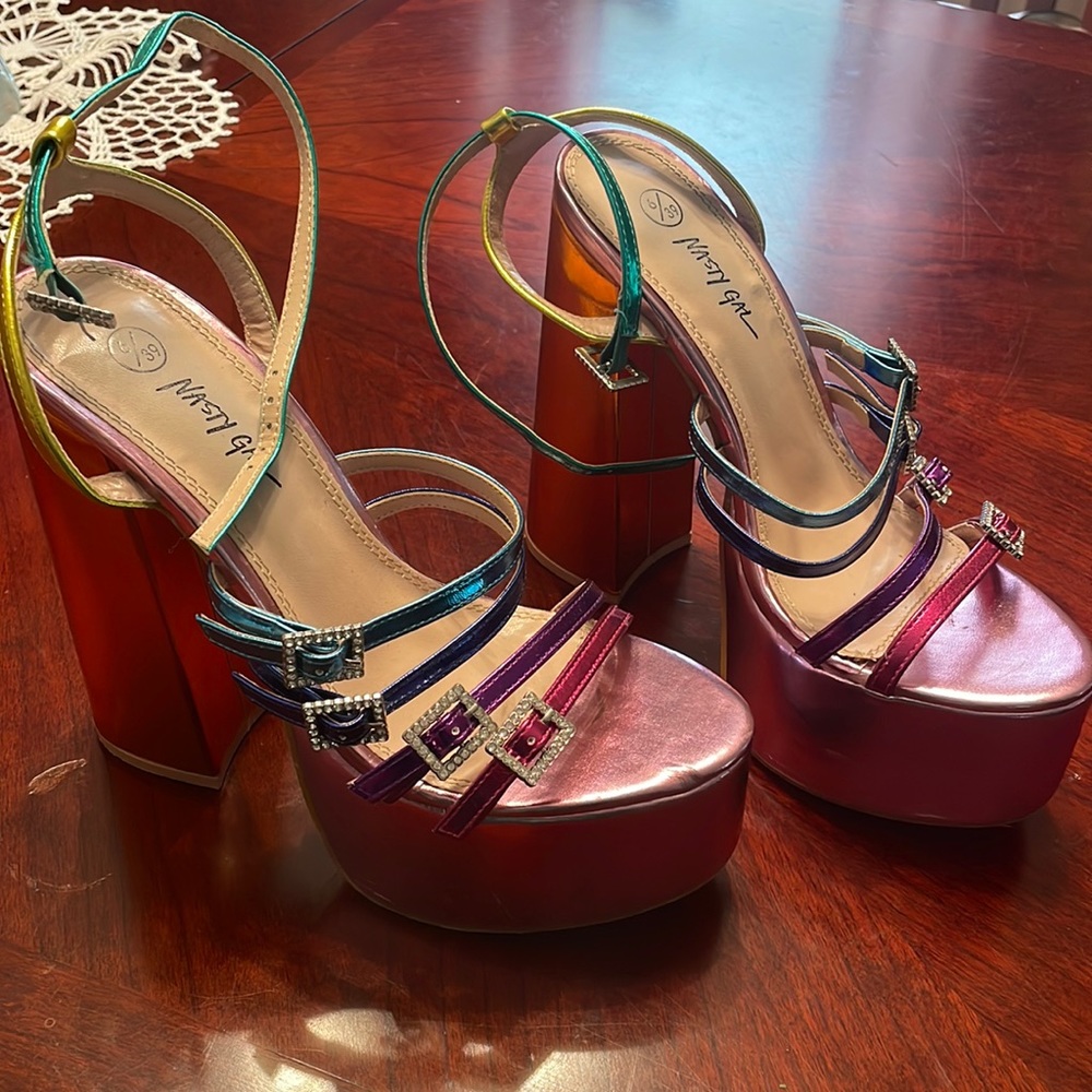 Rainbow platform heels